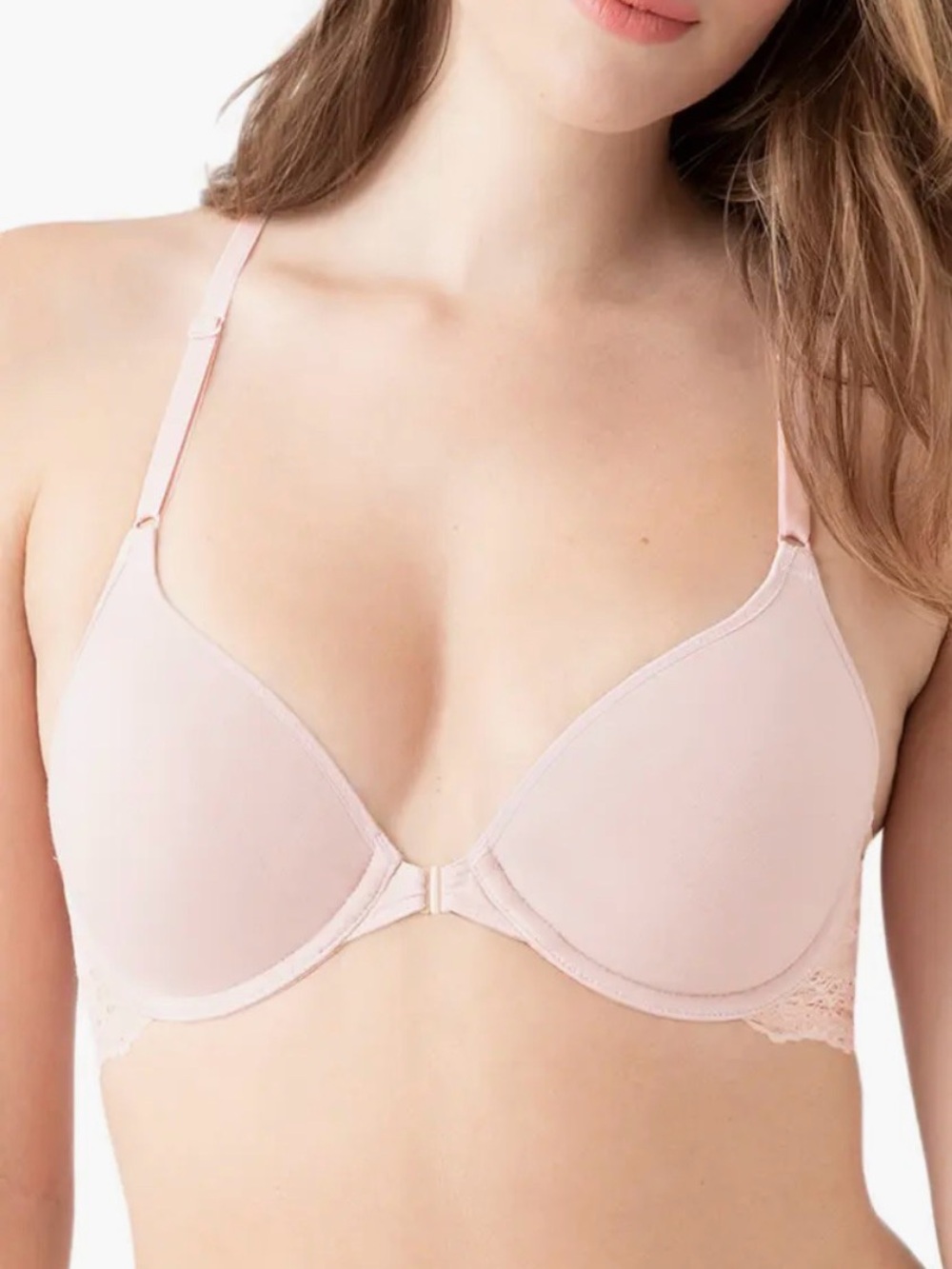 Light Pink Lace-Trim Racerback Bra 32D NWT